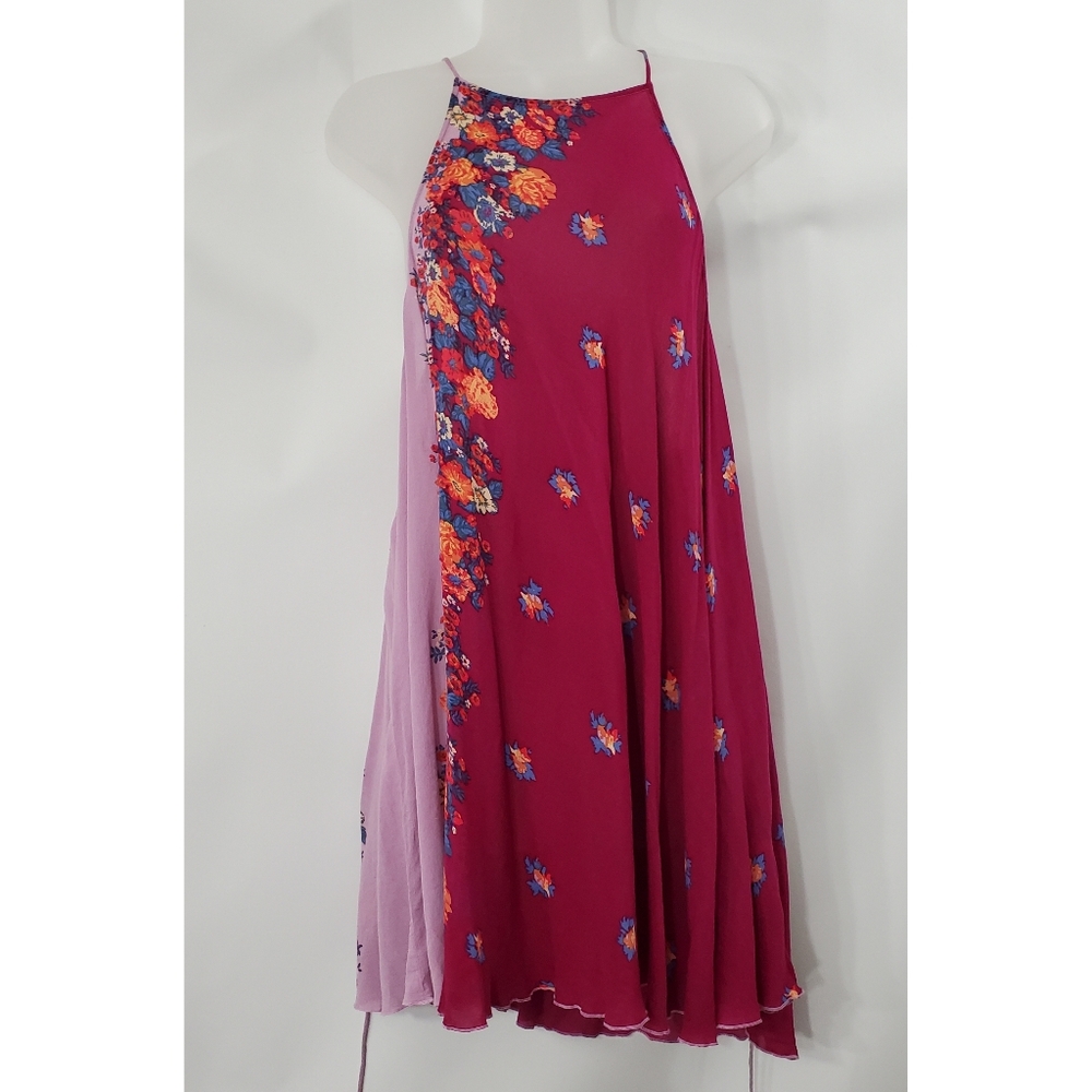 Free People It's A Cinch Magenta Floral Dress - Picture 9 of 11